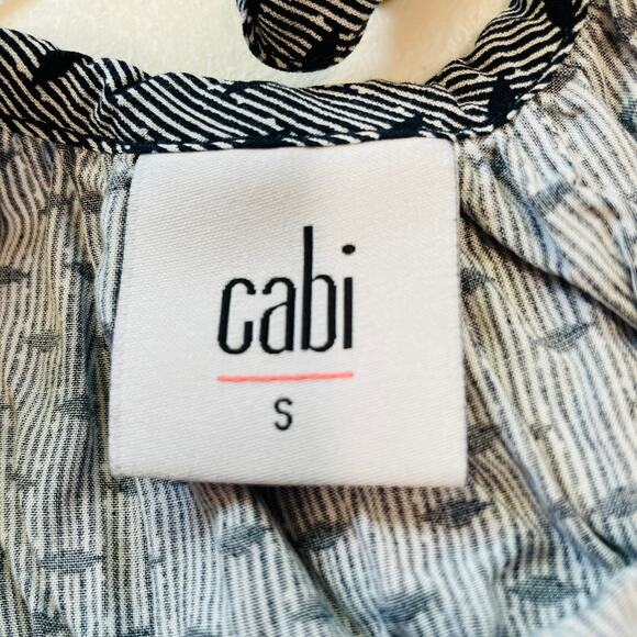 CAbi 5202 Navy Blue Cross Back Loose Fit Thin Strap Keyhole Back Tank Top S - Picture 10 of 11